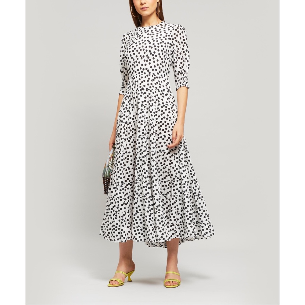 RIXO Agyness Polka Dot Maxi Dress - S
